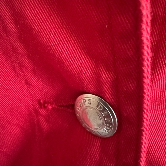 Chaps Red Button-Front Jean Jacket - Picture 6 of 8